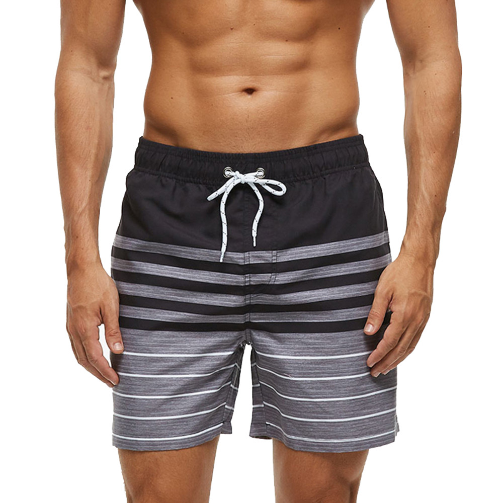 DATIFER Mens Sports Short Beachwear, New Style Polyester Printing Fitness Beach Pants for Surfing, Swimming Bathing
