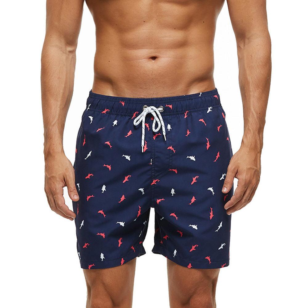 DATIFER Mens Sports Short Beachwear, New Style Polyester Printing Fitness Beach Pants for Surfing, Swimming Bathing
