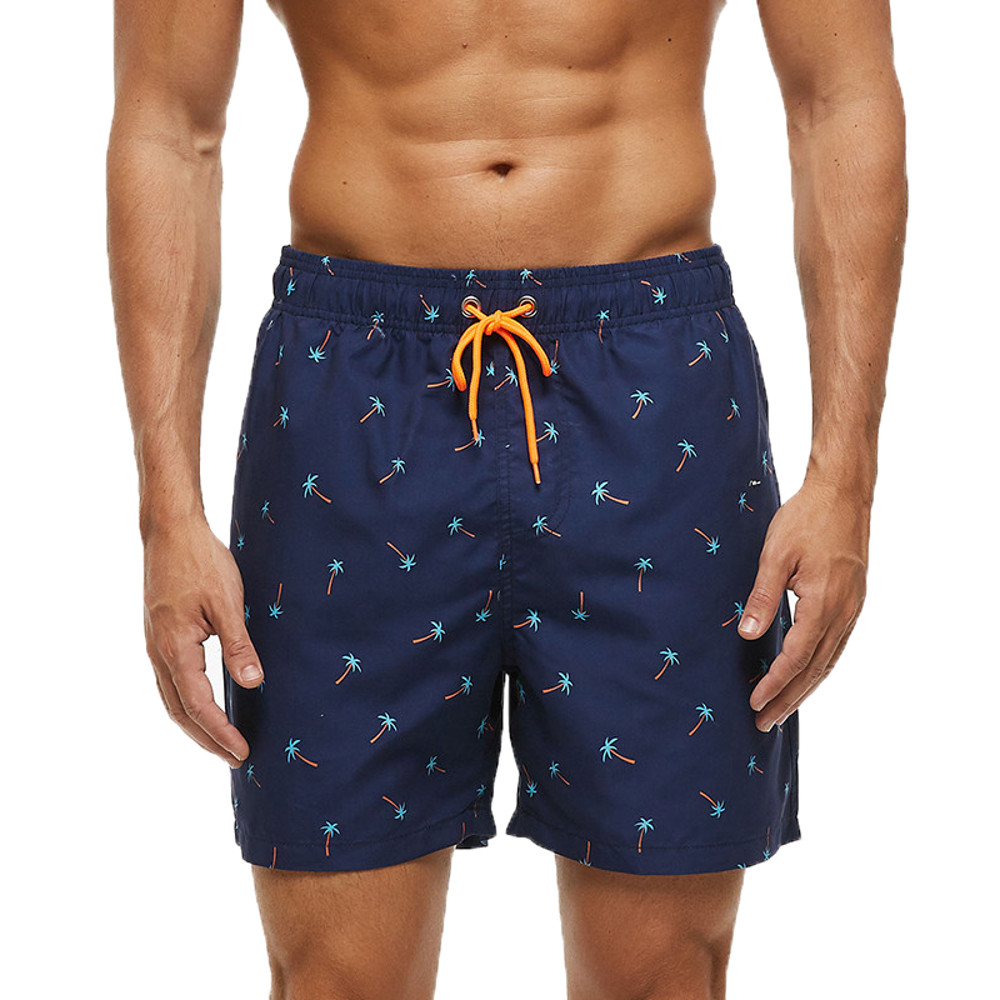 DATIFER Mens Sports Short Beachwear, New Style Polyester Printing Fitness Beach Pants for Surfing, Swimming Bathing