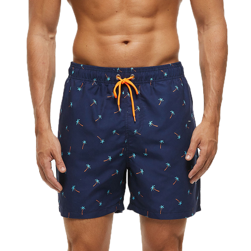 DATIFER Mens Sports Short Beachwear, New Style Polyester Printing Fitness Beach Pants for Surfing, Swimming Bathing