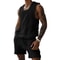 Men's Vest Shorts Set, Casual Sleeveless Knit Top & Elastic Waist Wide Leg Shorts for Daily Wear