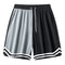 Mens Colorblock Striped Basketball Shorts, Quick Dry Athletic Gym Shorts with Pockets & Drawstring Waist for Workout