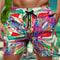 Trendy Floral Graphic Short Pants for Men, 3D Printed Hawaiian Beach Shorts Summer Fashion Vacation Oversized Swim Trunk