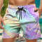 Trendy Floral Graphic Short Pants for Men, 3D Printed Hawaiian Beach Shorts Summer Fashion Vacation Oversized Swim Trunk