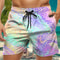 Trendy Floral Graphic Short Pants for Men, 3D Printed Hawaiian Beach Shorts Summer Fashion Vacation Oversized Swim Trunk