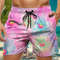 Trendy Floral Graphic Short Pants for Men, 3D Printed Hawaiian Beach Shorts Summer Fashion Vacation Oversized Swim Trunk