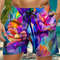Trendy Floral Graphic Short Pants for Men, 3D Printed Hawaiian Beach Shorts Summer Fashion Vacation Oversized Swim Trunk
