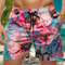 Trendy Floral Graphic Short Pants for Men, 3D Printed Hawaiian Beach Shorts Summer Fashion Vacation Oversized Swim Trunk