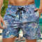 Trendy Floral Graphic Short Pants for Men, 3D Printed Hawaiian Beach Shorts Summer Fashion Vacation Oversized Swim Trunk