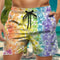 Trendy Floral Graphic Short Pants for Men, 3D Printed Hawaiian Beach Shorts Summer Fashion Vacation Oversized Swim Trunk