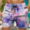 Trendy Floral Graphic Short Pants for Men, 3D Printed Hawaiian Beach Shorts Summer Fashion Vacation Oversized Swim Trunk