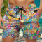 Trendy Floral Graphic Short Pants for Men, 3D Printed Hawaiian Beach Shorts Summer Fashion Vacation Oversized Swim Trunk