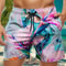 Trendy Floral Graphic Short Pants for Men, 3D Printed Hawaiian Beach Shorts Summer Fashion Vacation Oversized Swim Trunk