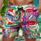 Trendy Floral Graphic Short Pants for Men, 3D Printed Hawaiian Beach Shorts Summer Fashion Vacation Oversized Swim Trunk