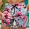 Trendy Floral Graphic Short Pants for Men, 3D Printed Hawaiian Beach Shorts Summer Fashion Vacation Oversized Swim Trunk