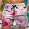 Trendy Floral Graphic Short Pants for Men, 3D Printed Hawaiian Beach Shorts Summer Fashion Vacation Oversized Swim Trunk