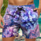 Trendy Floral Graphic Short Pants for Men, 3D Printed Hawaiian Beach Shorts Summer Fashion Vacation Oversized Swim Trunk
