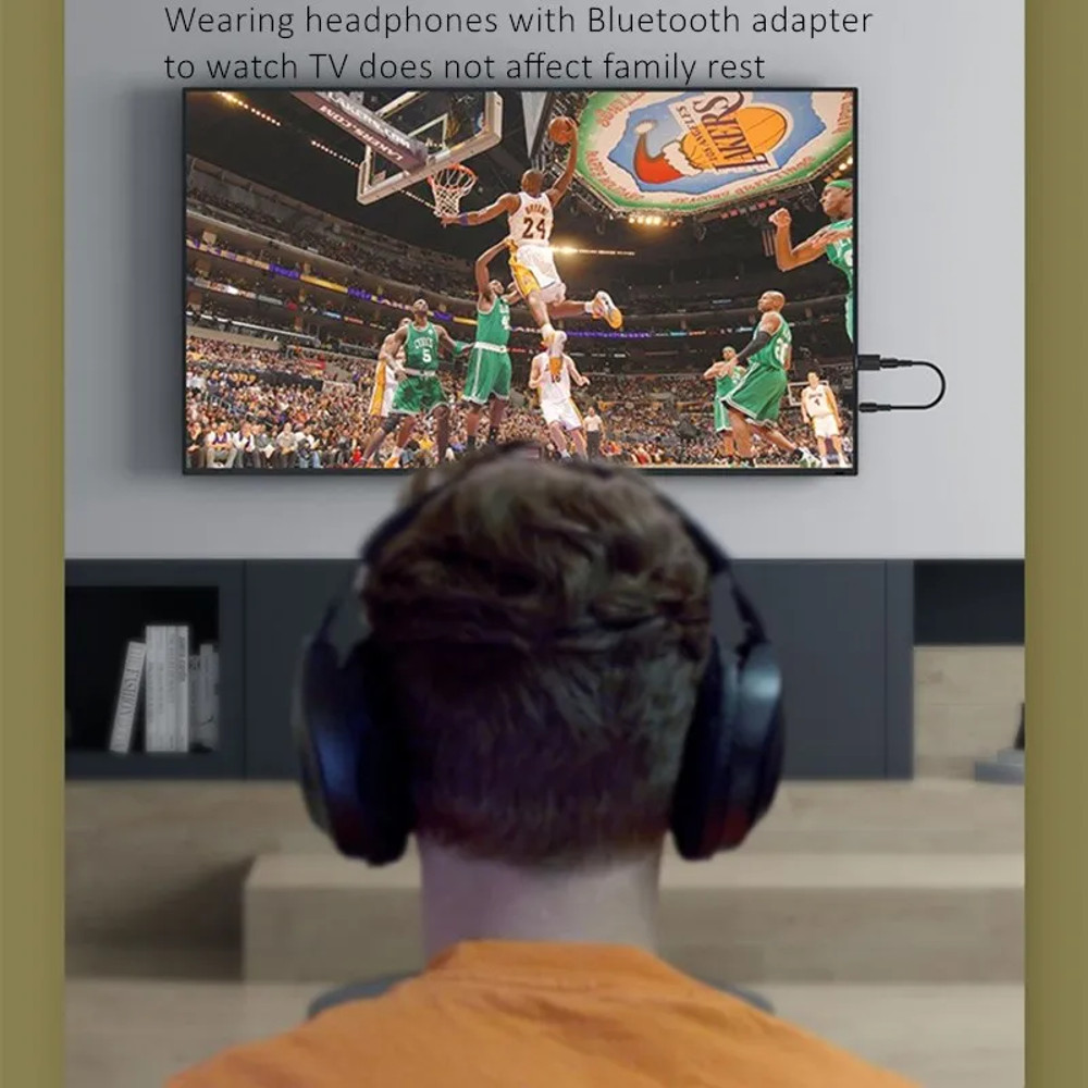 TWS Bluetooth Wireless TV Earbud Headset with Mic, USB Adapter, 9D Stereo Sound, CVC Noise Cancelling, Charging