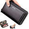 Long Zipper Men Wallet Large Capacity Clutch Purse, Business Handbag, Synthetic Leather Phone Card Holder Gift for Him