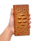 Genuine Leather Men Wallets Business Long Crocodile Style, Thin Fashion Short Wallet, No Zipper Pure Leather Card Holder