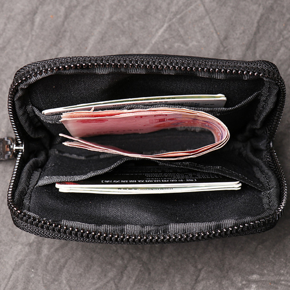 Genuine Leather Wallets for Men Women, Small Zipper Purses, Retro Money Bag, Coin Change Purse, Key Holder Organizer