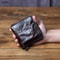 Men Genuine Leather Cowhide Coin Purse, Original Retro Vegetable Tanned Wallet, Multi Card Zipper ID Holder
