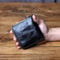 Men Genuine Leather Cowhide Coin Purse, Original Retro Vegetable Tanned Wallet, Multi Card Zipper ID Holder