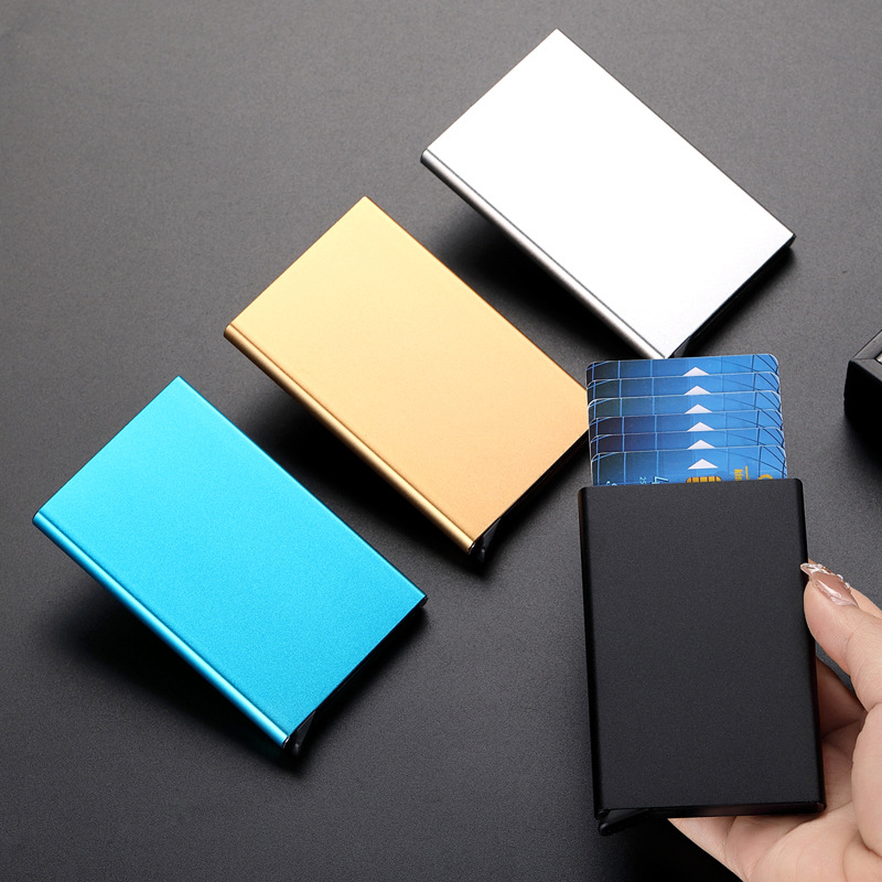 Smart Aluminium Metal Wallet, RFID ID Credit Card Holder Case, Thin Pop-up Cardholder Wallets for Men