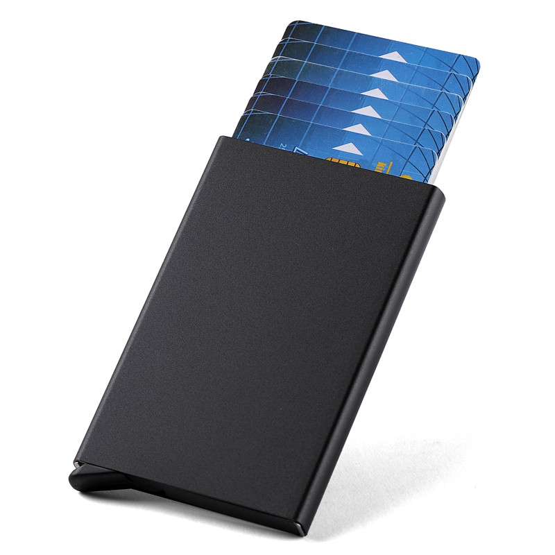 Smart Aluminium Metal Wallet, RFID ID Credit Card Holder Case, Thin Pop-up Cardholder Wallets for Men