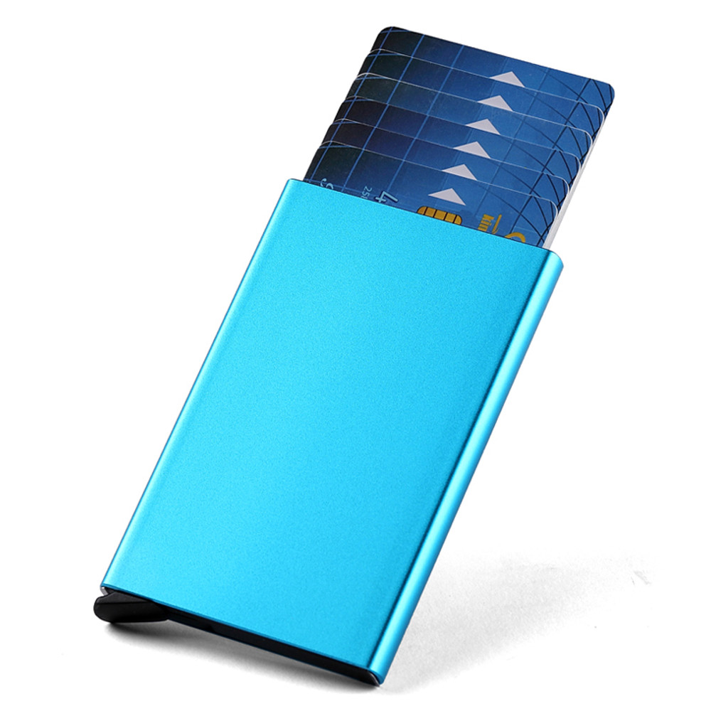 Smart Aluminium Metal Wallet, RFID ID Credit Card Holder Case, Thin Pop-up Cardholder Wallets for Men