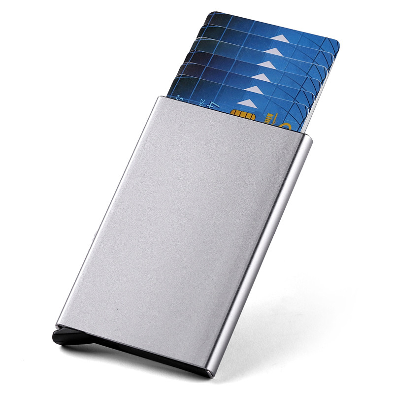 Smart Aluminium Metal Wallet, RFID ID Credit Card Holder Case, Thin Pop-up Cardholder Wallets for Men