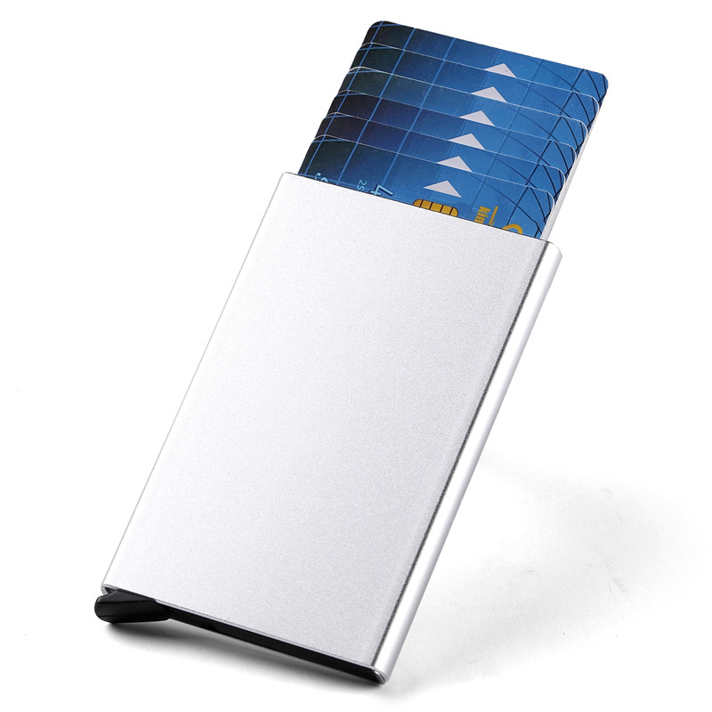 Smart Aluminium Metal Wallet, RFID ID Credit Card Holder Case, Thin Pop-up Cardholder Wallets for Men