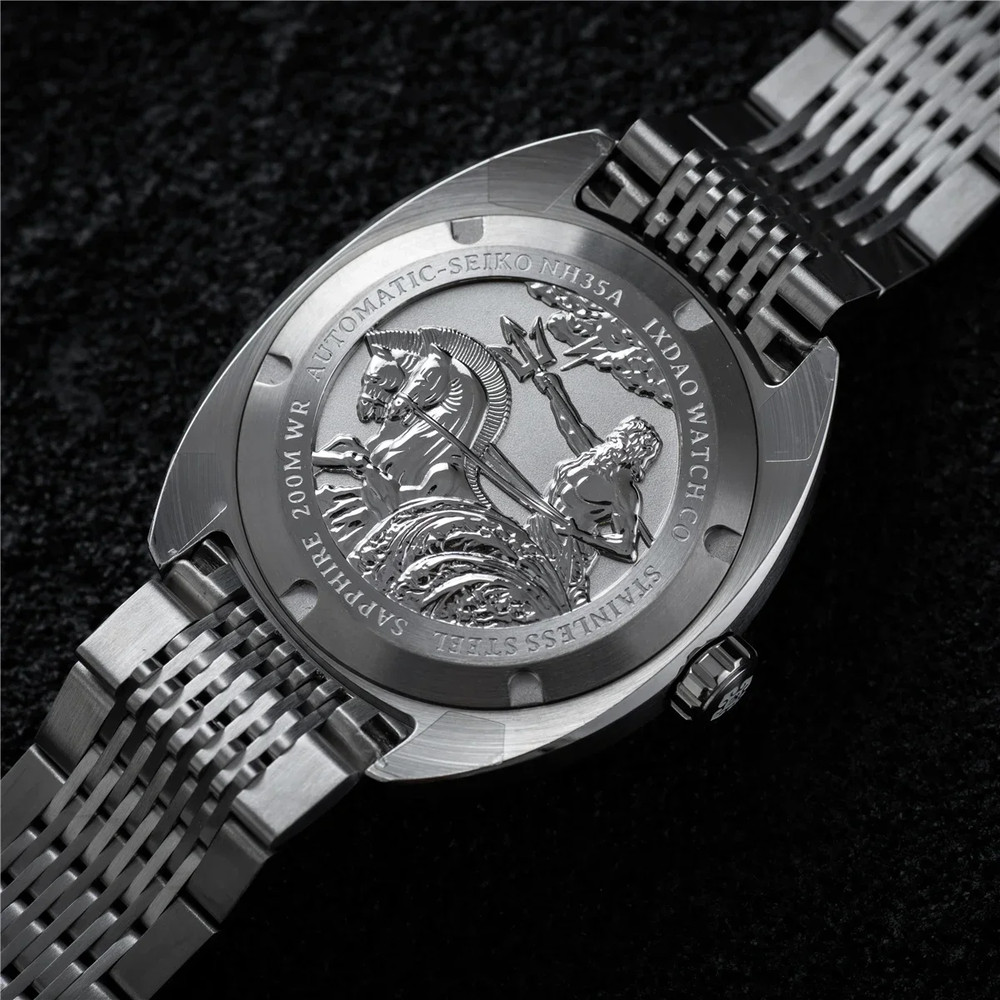 New Men Automatic Mechanical Watch, Dragon Scale Pattern Diving Watch, 20Bar Stainless Steel BWG 9 reloj hombre