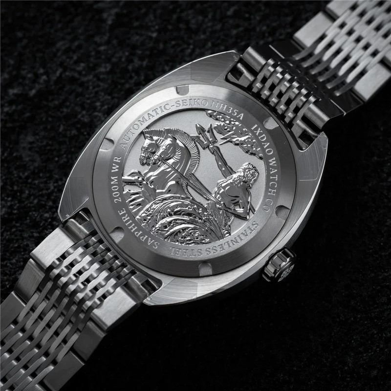 New Men Automatic Mechanical Watch, Dragon Scale Pattern Diving Watch, 20Bar Stainless Steel BWG 9 reloj hombre