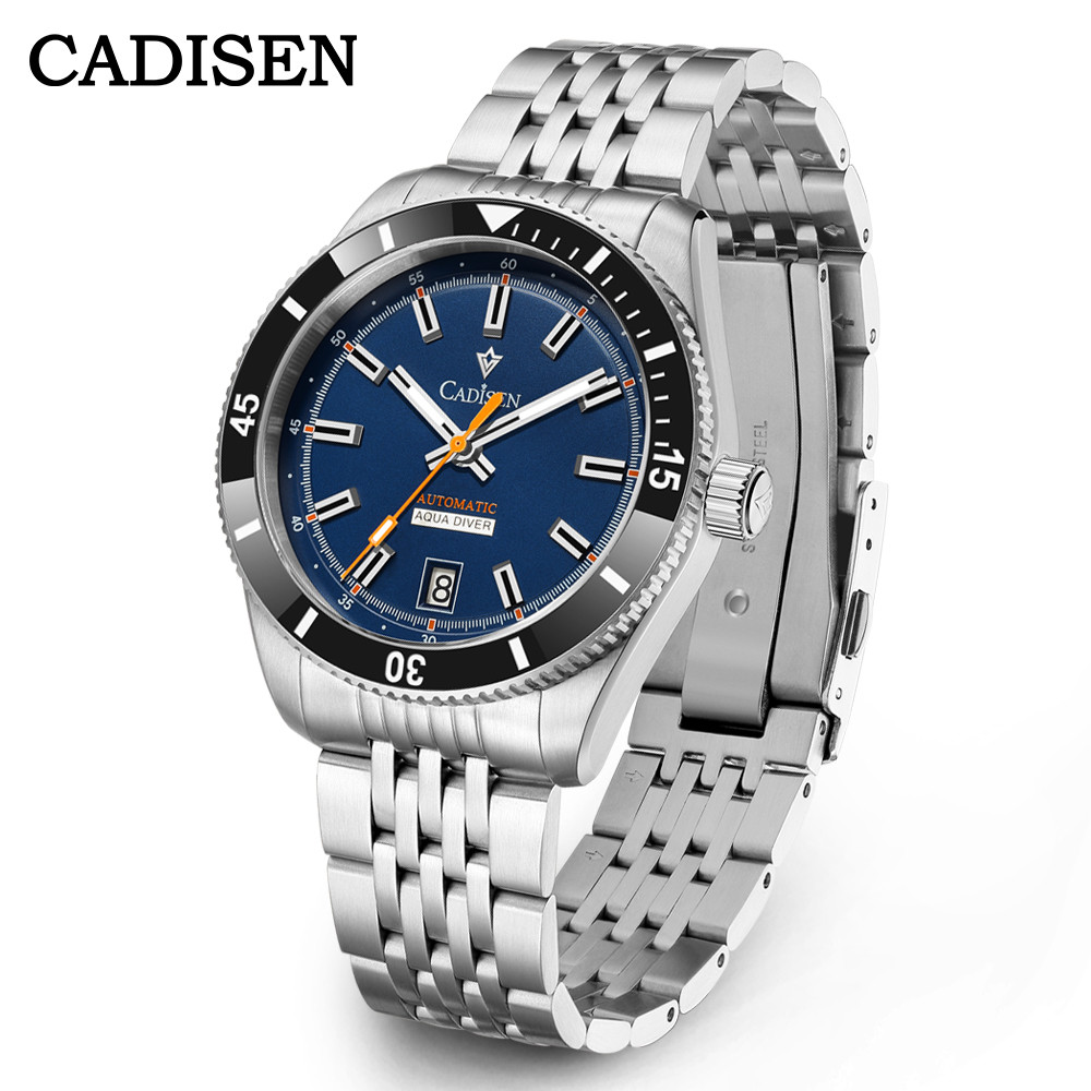 NEW CADISEN Mens Mechanical Watch, Automatic Japan NH35A Movement, Waterproof Ceramic Bezel Wristwatch