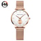 Top Brand Hannah Martin Women Watch, Original Quartz Movement, Fashion Stainless Steel Mesh Belt Dress Watch