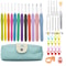 Premium Aluminum Crochet Hooks Kit with Storage Bag, Soft Ergonomic Handle Yarn Weaving Needles Set for Sewing, Knitting
