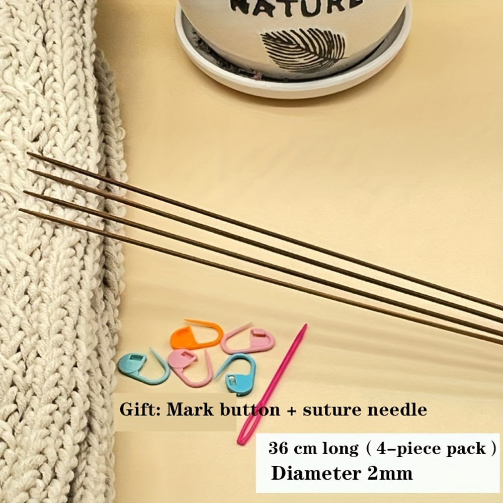 36cm Carbonized Sweater Knitting Needle Set, Thick & Long Knitting Needles for Hats, Scarves, and Sweaters Durable