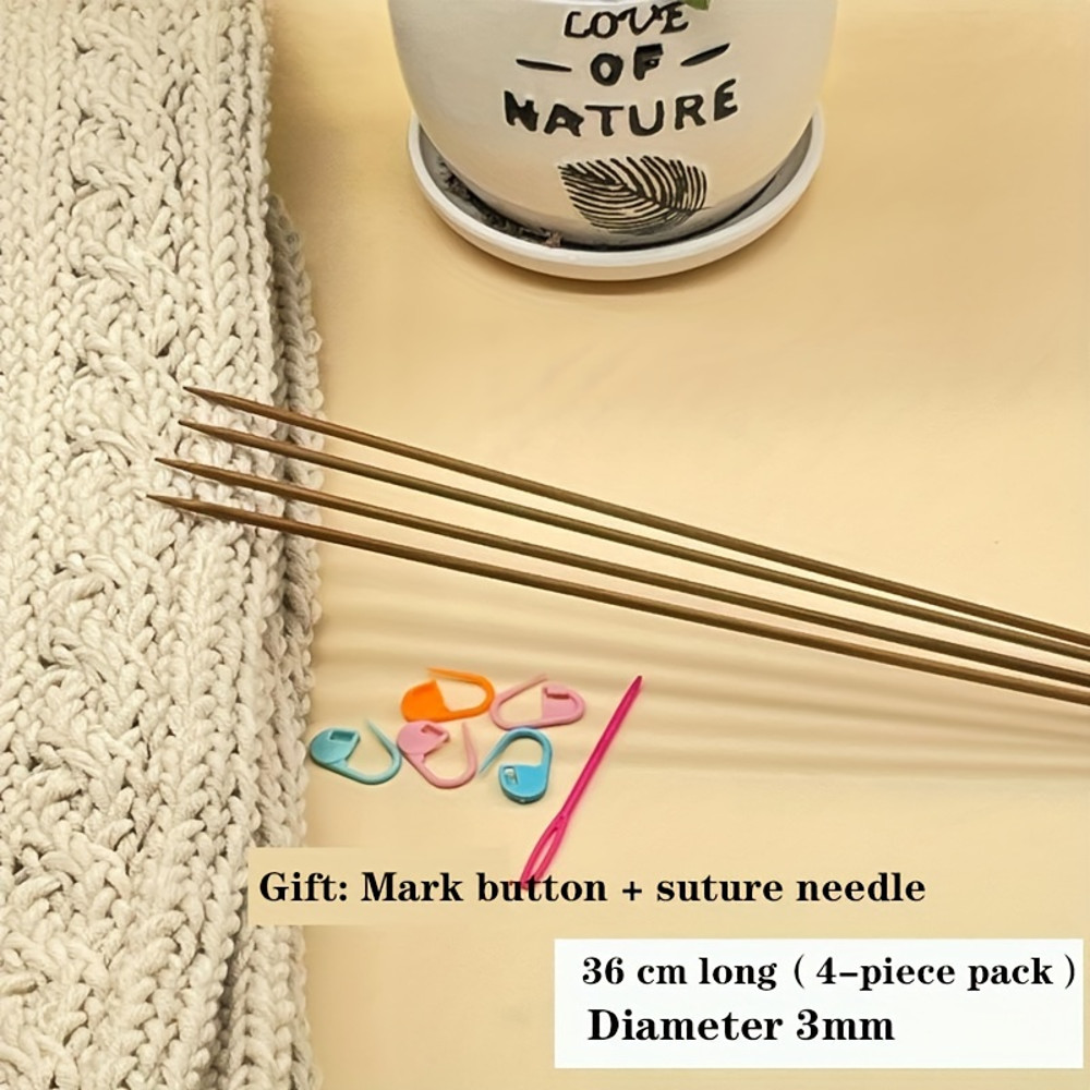 36cm Carbonized Sweater Knitting Needle Set, Thick & Long Knitting Needles for Hats, Scarves, and Sweaters Durable