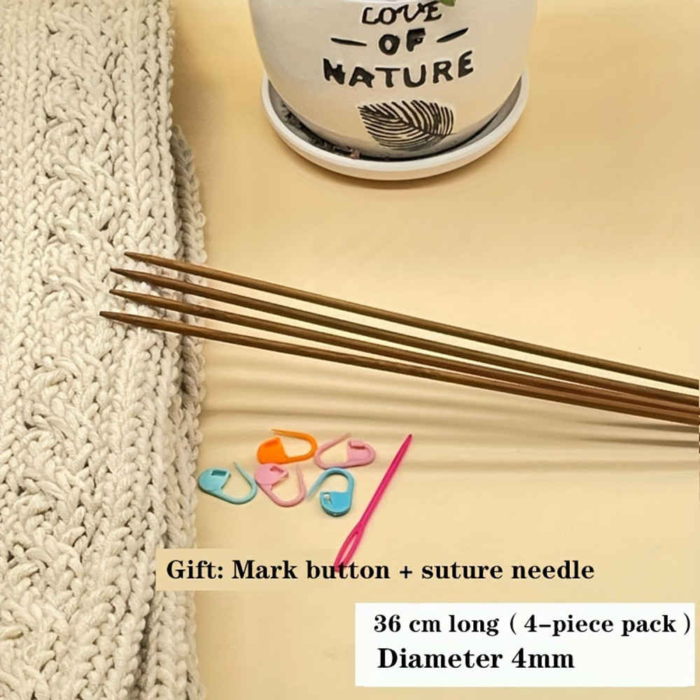 36cm Carbonized Sweater Knitting Needle Set, Thick & Long Knitting Needles for Hats, Scarves, and Sweaters Durable