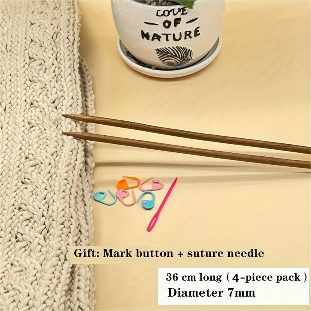 36cm Carbonized Sweater Knitting Needle Set, Thick & Long Knitting Needles for Hats, Scarves, and Sweaters Durable