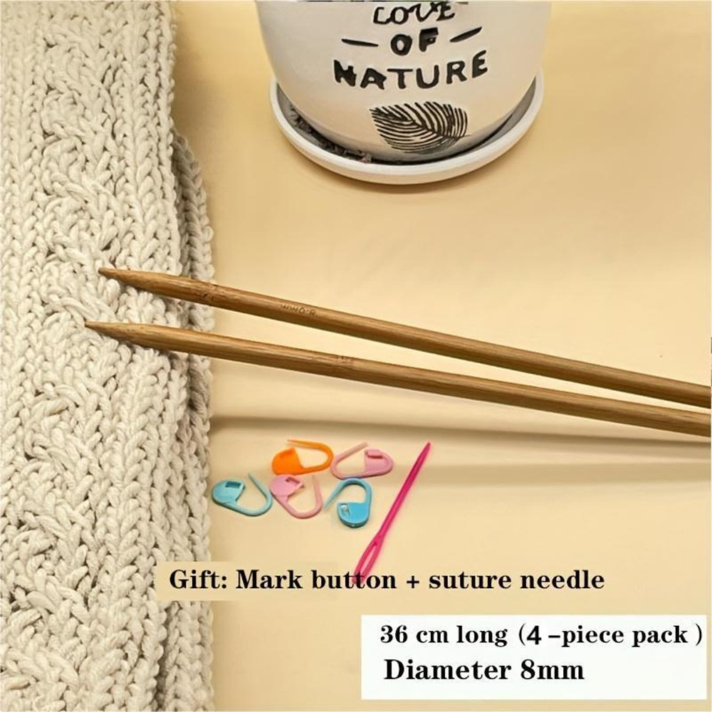 36cm Carbonized Sweater Knitting Needle Set, Thick & Long Knitting Needles for Hats, Scarves, and Sweaters Durable
