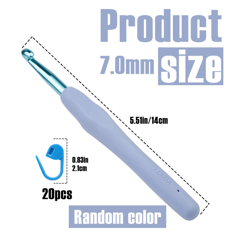 Ergonomic Handle Crochet Hooks & Knitting Needles with Stitch Markers – DIY Hand Knitting Craft Tools for Beginners