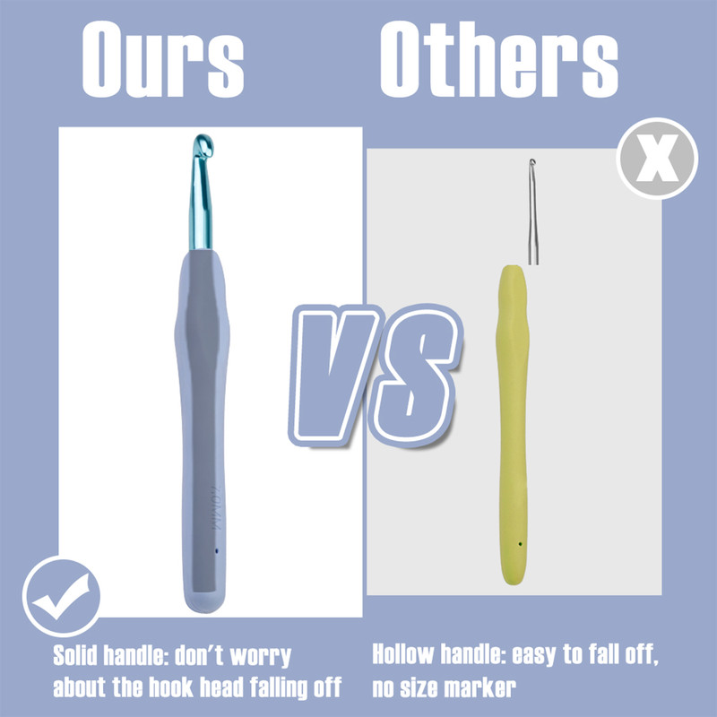 Ergonomic Handle Crochet Hooks & Knitting Needles with Stitch Markers – DIY Hand Knitting Craft Tools for Beginners