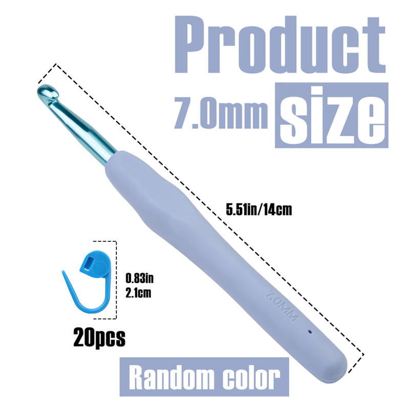 Ergonomic Handle Crochet Hooks & Knitting Needles with Stitch Markers – DIY Hand Knitting Craft Tools for Beginners