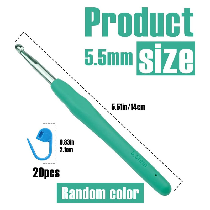 Ergonomic Handle Crochet Hooks & Knitting Needles with Stitch Markers – DIY Hand Knitting Craft Tools for Beginners