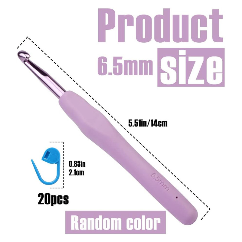 Ergonomic Handle Crochet Hooks & Knitting Needles with Stitch Markers – DIY Hand Knitting Craft Tools for Beginners