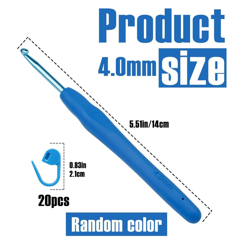 Ergonomic Handle Crochet Hooks & Knitting Needles with Stitch Markers – DIY Hand Knitting Craft Tools for Beginners