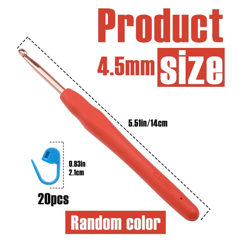 Ergonomic Handle Crochet Hooks & Knitting Needles with Stitch Markers – DIY Hand Knitting Craft Tools for Beginners