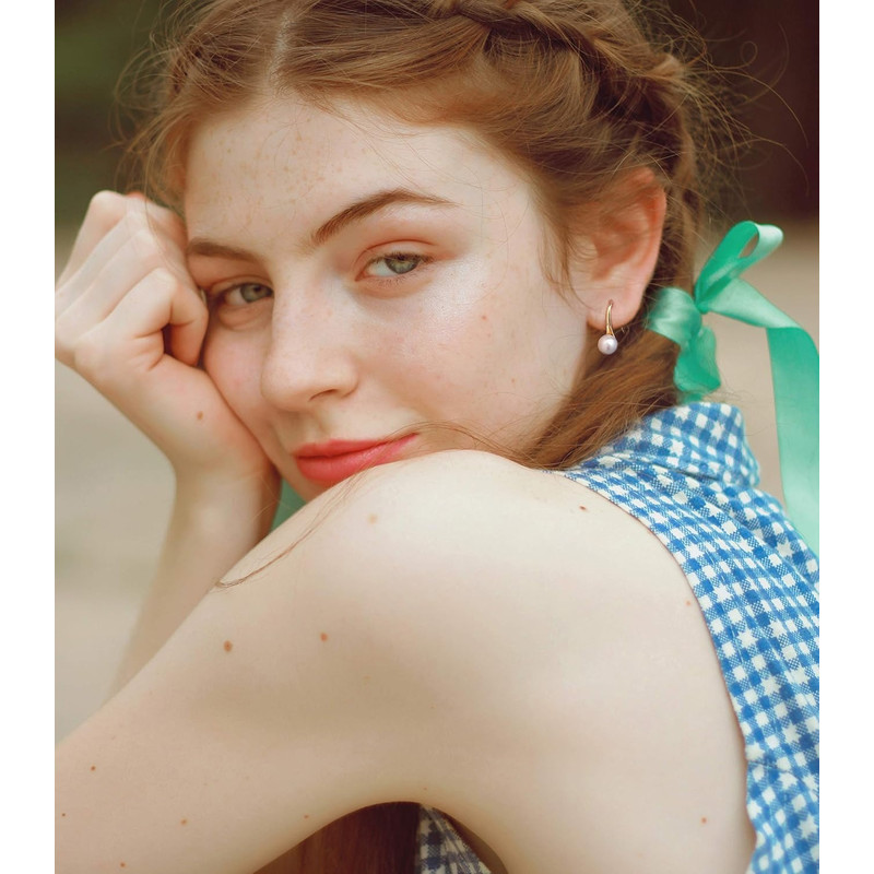 Silver Plated Gold Plated Hoop Freshwater Pearl Drop Earrings, Handpicked White Cultured Pearl Dangle Jewelry for Women